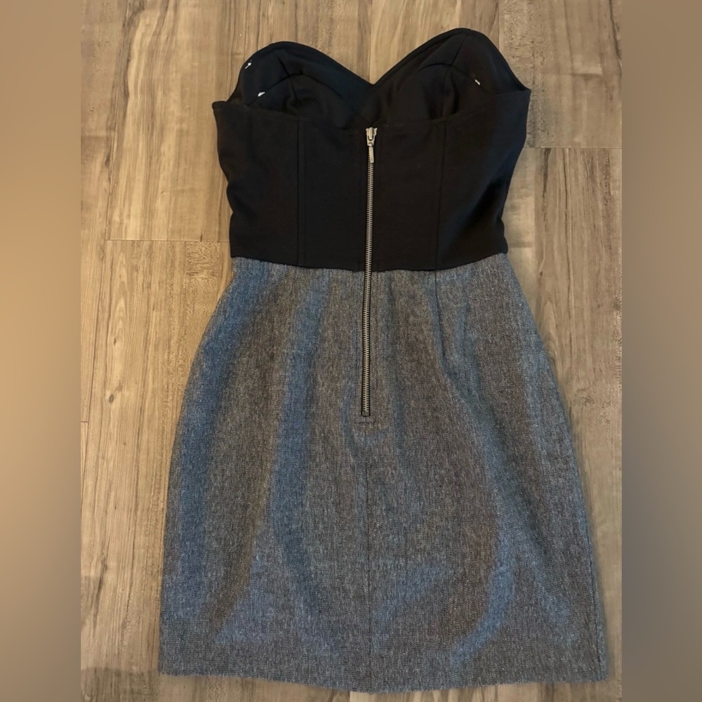 GUESS Sweetheart Strapless Dress M Black/Gray Sparkle Back Zipper Cocktail Dress - Picture 8 of 14